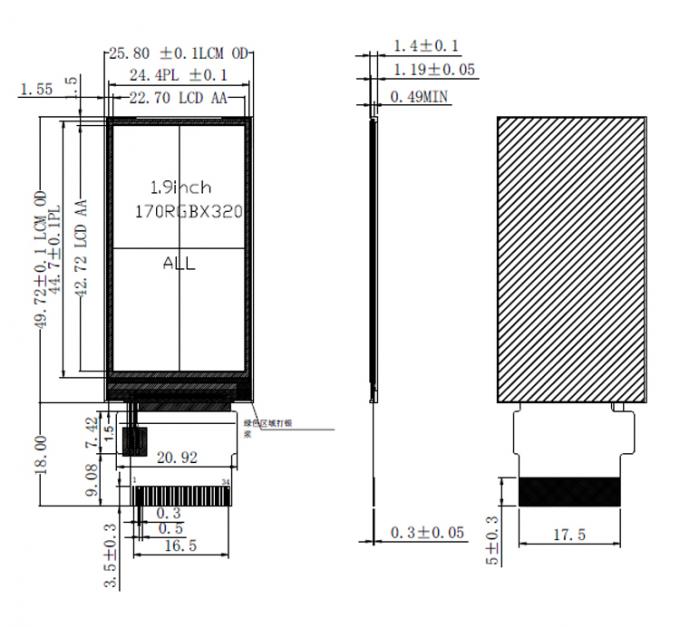 1.9 inch 170*320 with capacitive touch screen built-in SPI interface ...